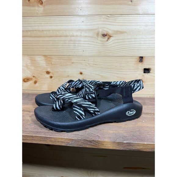 Chaco Shoes - Chaco Z/Cloud Women's Size 8 Strappy Sandals Adjustable Wily Black & White Vegan